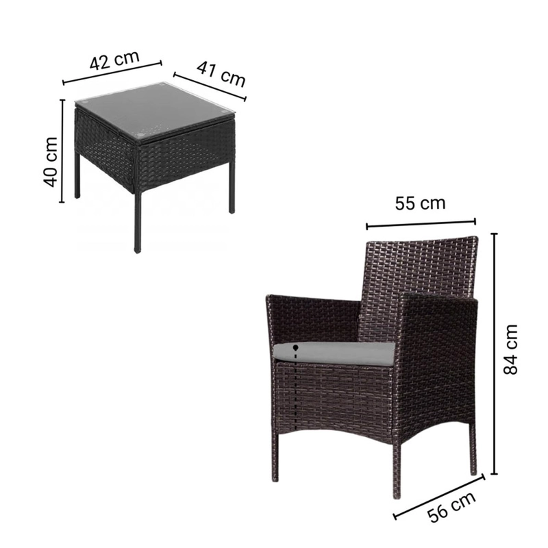 JUEGO DE TERRAZA LIVING RATAN SINTE TICO SALLY 3 PIEZAS - 9