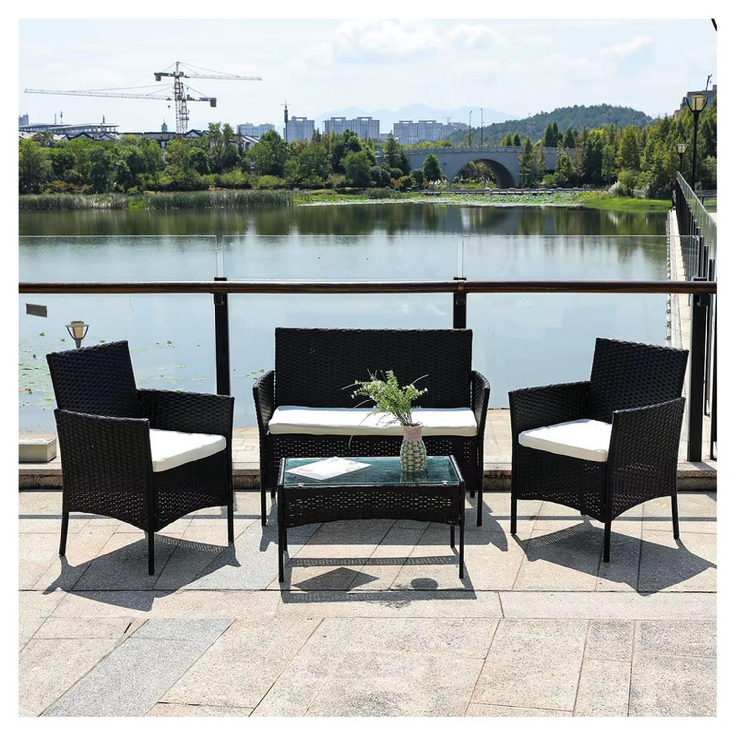 JUEGO DE TERRAZA LIVING RATAN SINTE TICO SAINT JAMES 4 PIEZAS - 2
