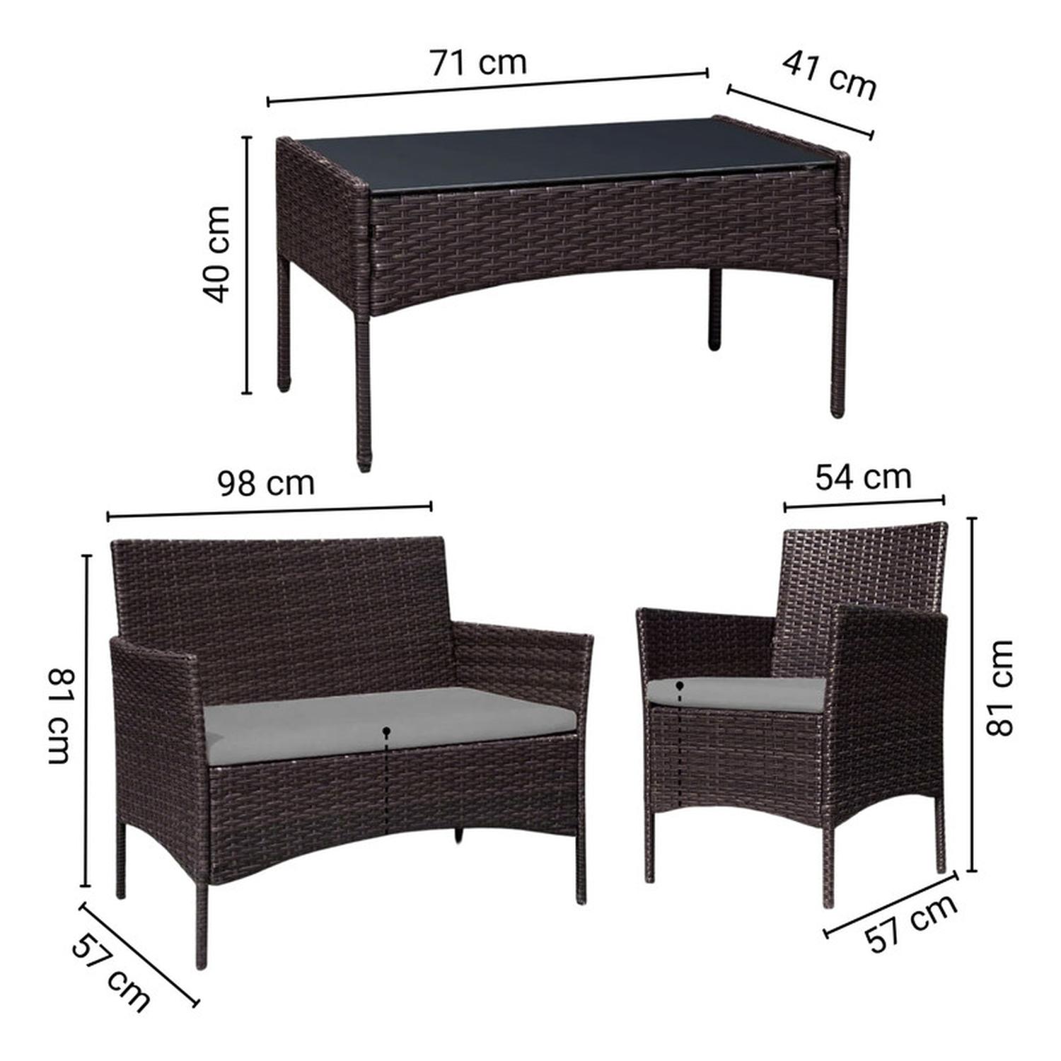 JUEGO DE TERRAZA LIVING RATAN SINTE TICO SAINT JAMES 4 PIEZAS - 8