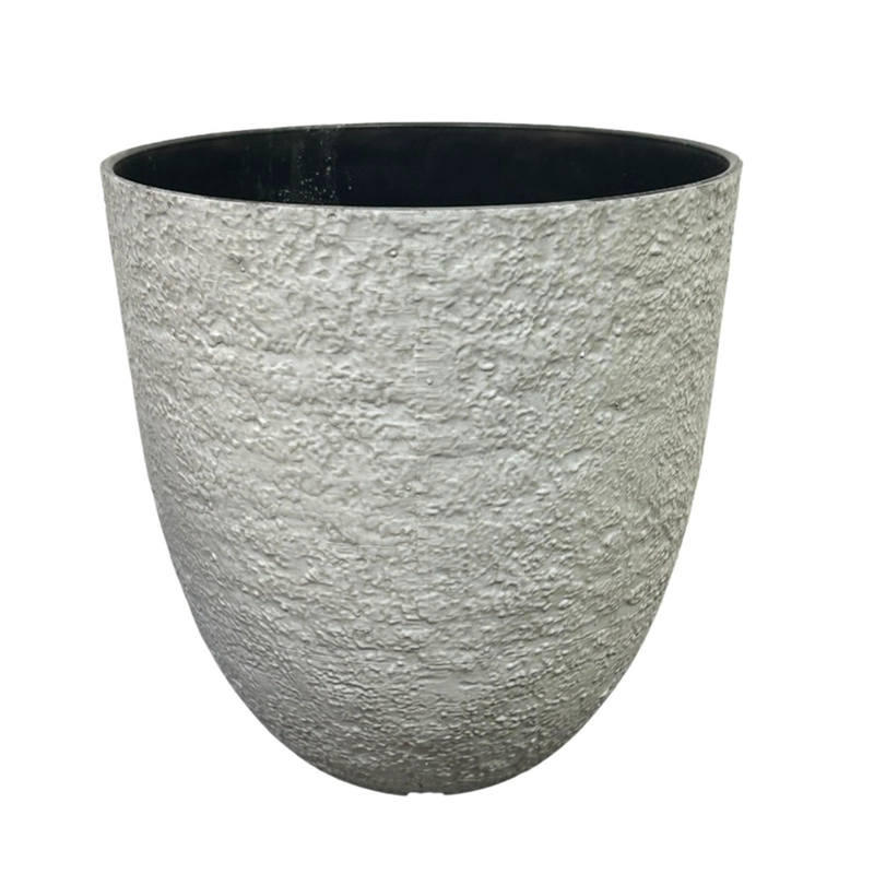 MACETERO DECORATIVO SIMIL PIEDRA GRIS JARDIN TERRAZA - 1