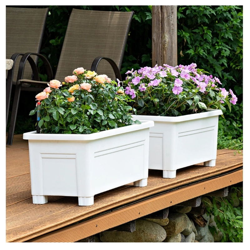 JARDINERA ELEVADA MACETERO PARA HUERTO CON PATAS BLANCO - 3