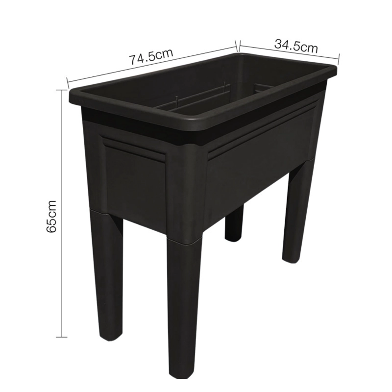JARDINERA ELEVADA MACETERO PARA HUERTO CON PATAS NEGRO - 4