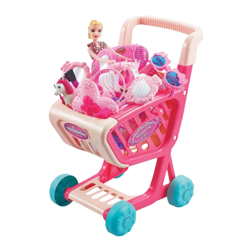 CARRO SUPERMERCADO JUGUETE CARRITO COMPRAS 28 PIEZAS - 1