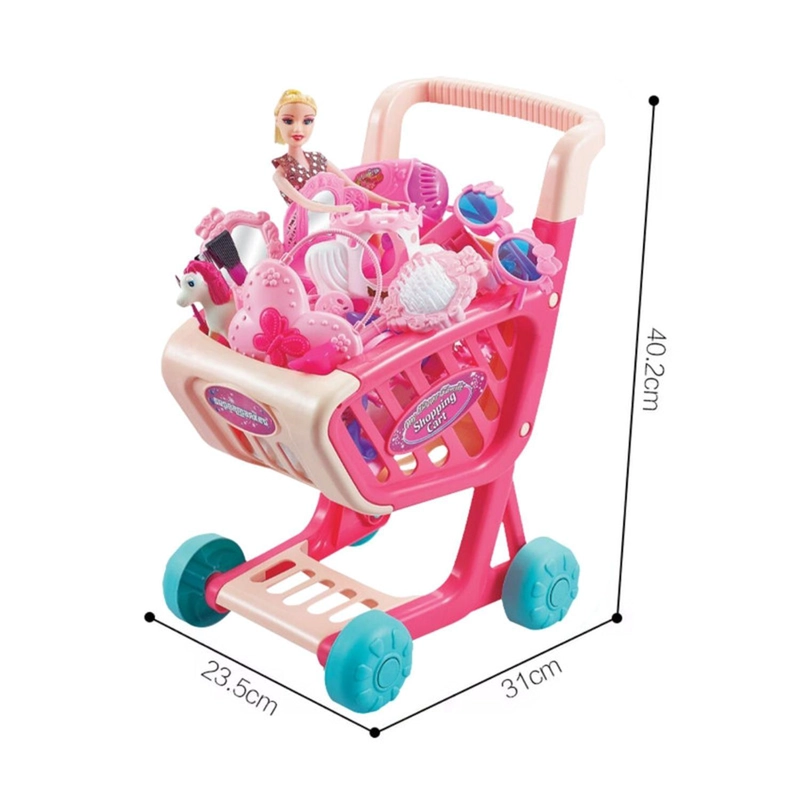 CARRO SUPERMERCADO JUGUETE CARRITO COMPRAS 28 PIEZAS - 3