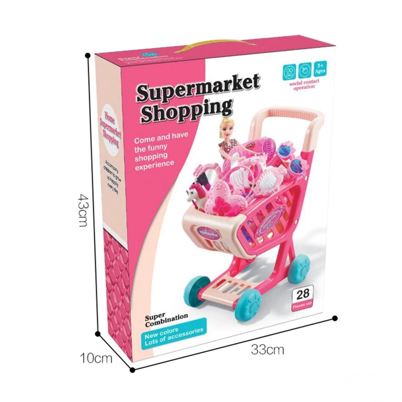 CARRO SUPERMERCADO JUGUETE CARRITO COMPRAS 28 PIEZAS - 4