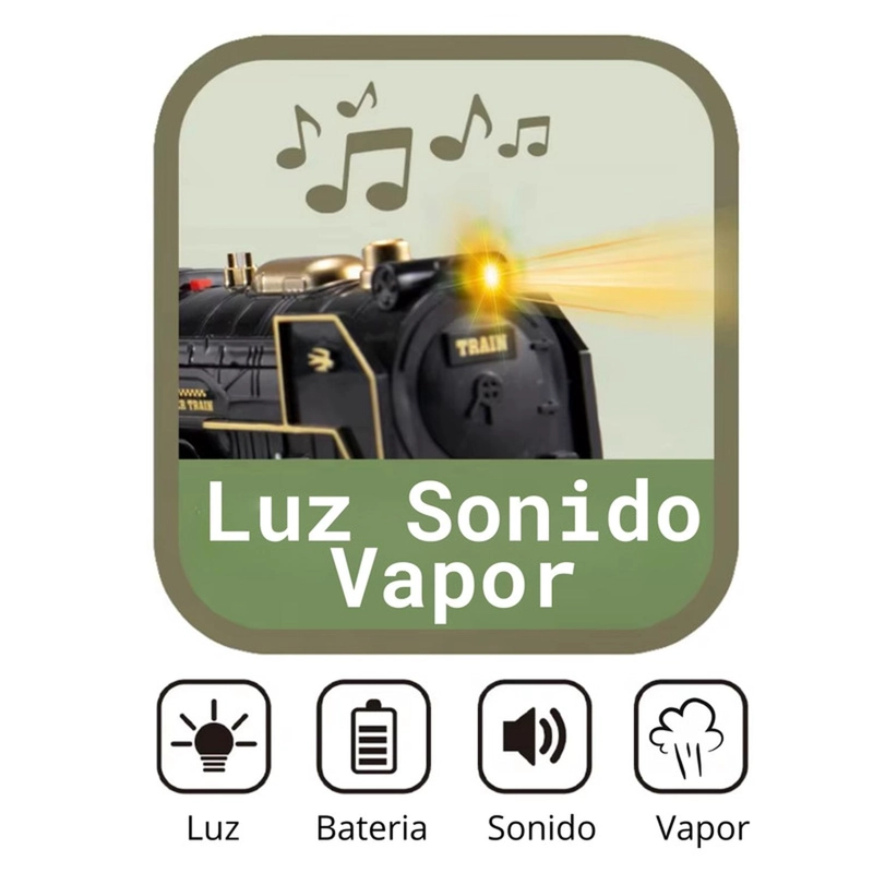 TREN DE JUGUETE PISTA 4 VAGONES RESCATE LUZ SONIDO HUMO - 8