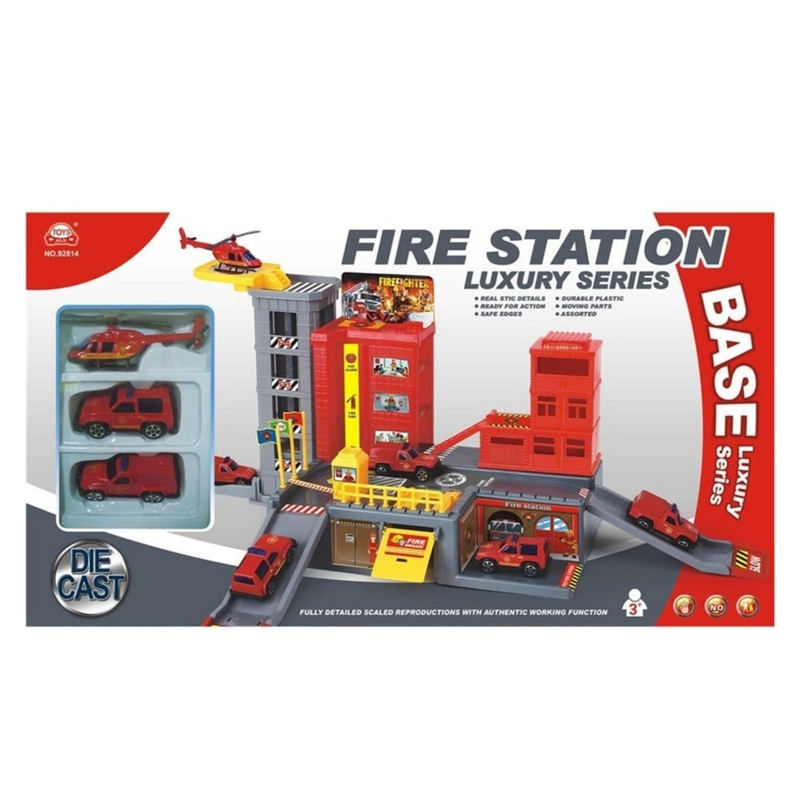 JUEGO PISTA DE AUTOS ESTACIONAMIENTO BOMBEROS CON VEHICULOS - 1