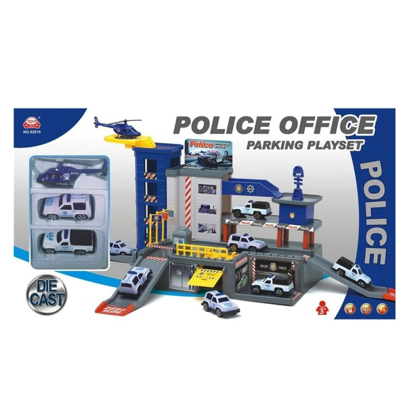 JUEGO PISTA DE AUTOS ESTACIONAMIENTO POLICIA CON VEHICULOS - 1
