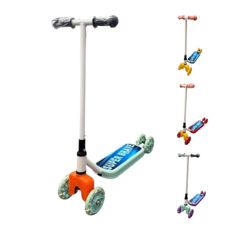 SCOOTER INFANTIL 4 RUEDAS AJUSTABLE NIÑO ESTABLE AZUL - 8