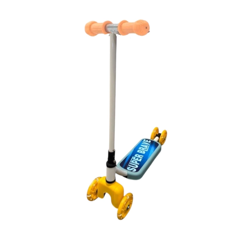 SCOOTER INFANTIL 4 RUEDAS AJUSTABLE NIÑO ESTABLE CELESTE - 1