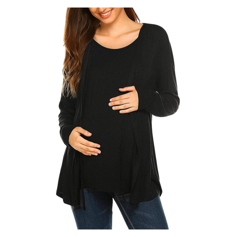 POLERA LACTANCIA MATERNIDAD MANGA LARGA VERO NEGRO - 5