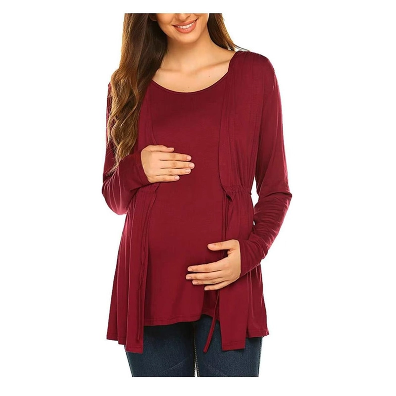 POLERA LACTANCIA MATERNIDAD MANGA LARGA VERO ROJA - 6