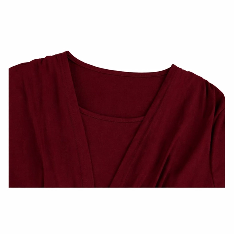 POLERA LACTANCIA MATERNIDAD MANGA LARGA VERO ROJA - 7