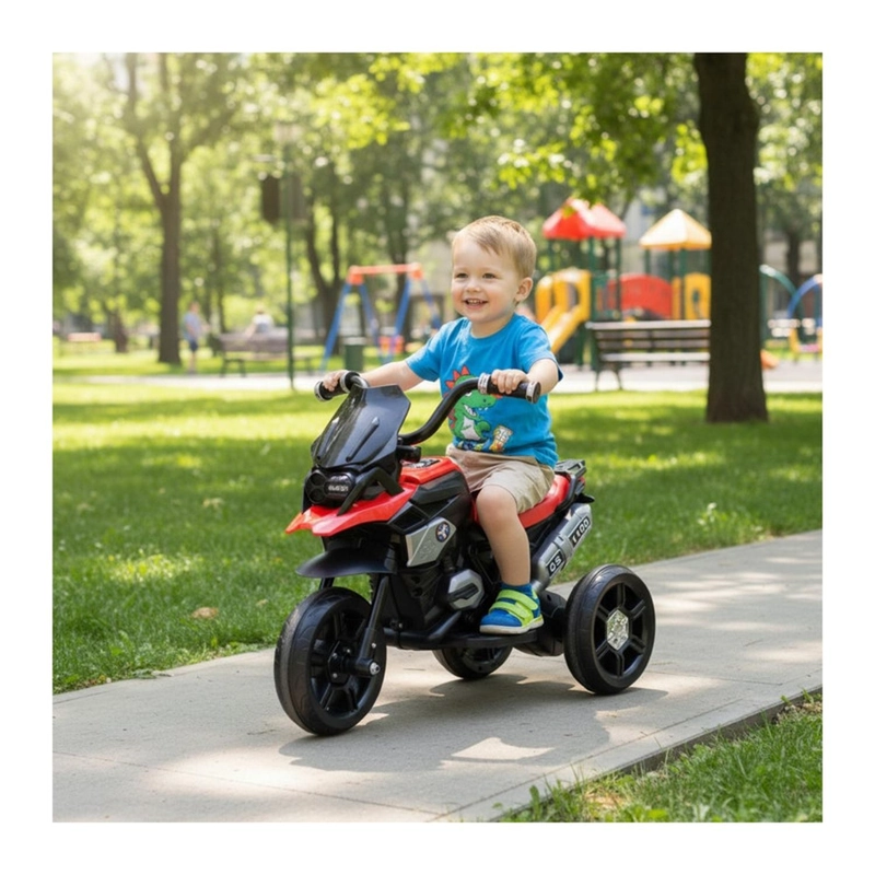AUTO ELE CTRICO INFANTIL MOTO RACER BATERIA ROJA - 3