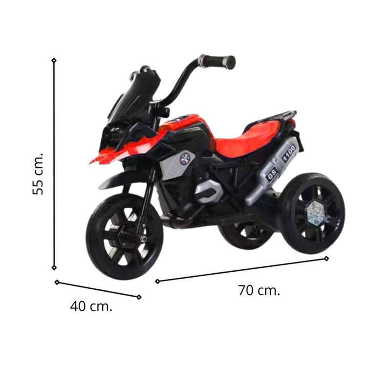 AUTO ELE CTRICO INFANTIL MOTO RACER BATERIA ROJA - 6
