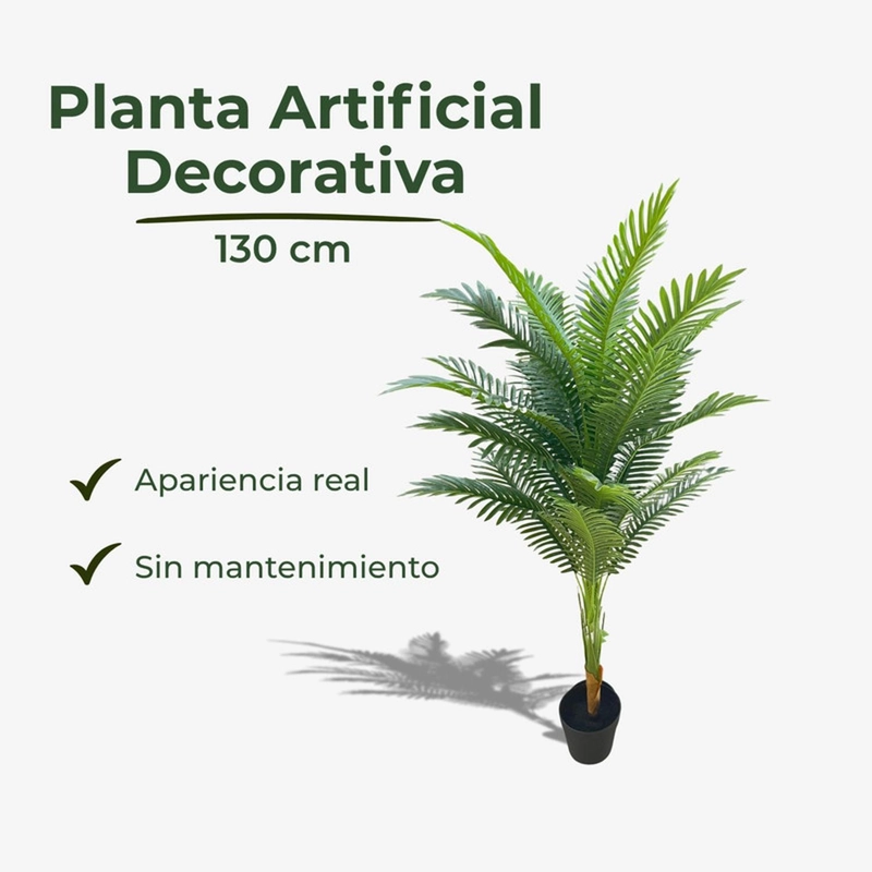 PLANTA ARTIFICIAL PALMERA ARECA DECORATIVA 130 CM - 3