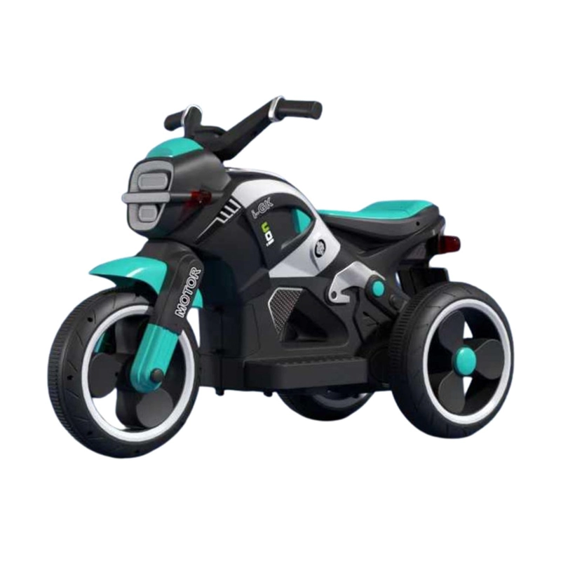 AUTO ELE CTRICO INFANTIL MOTO BEAST BATERIA TURQUESA - 1