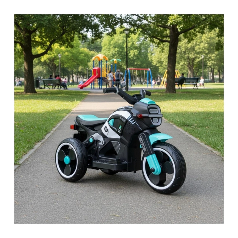 AUTO ELE CTRICO INFANTIL MOTO BEAST BATERIA TURQUESA - 2