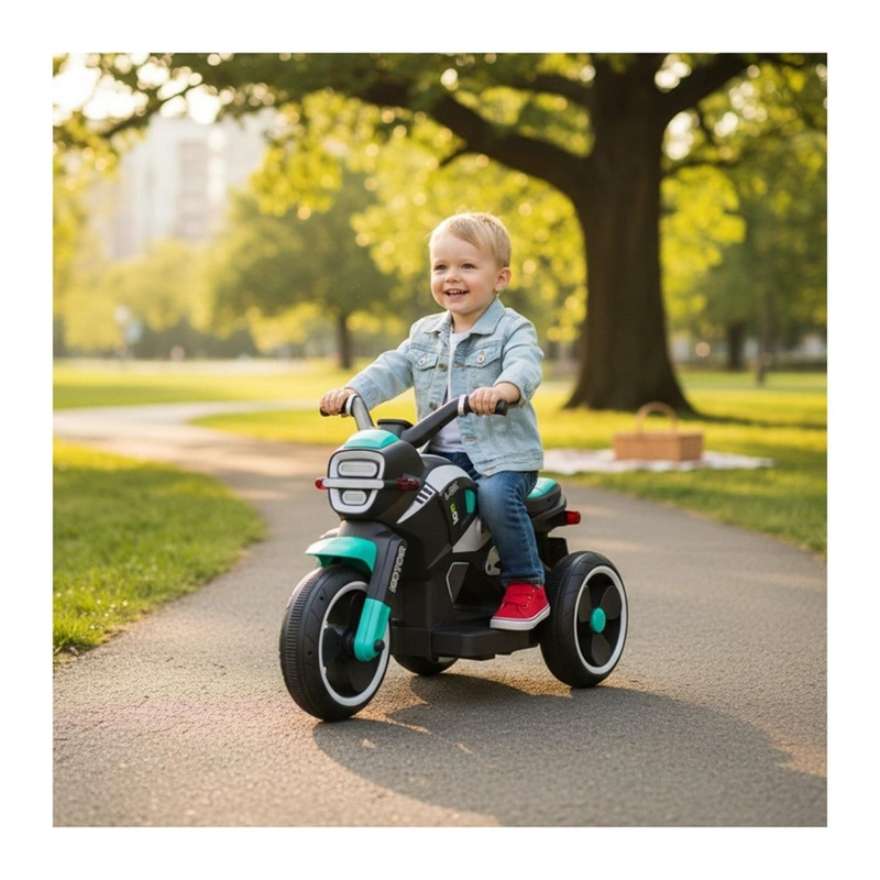 AUTO ELE CTRICO INFANTIL MOTO BEAST BATERIA TURQUESA - 3