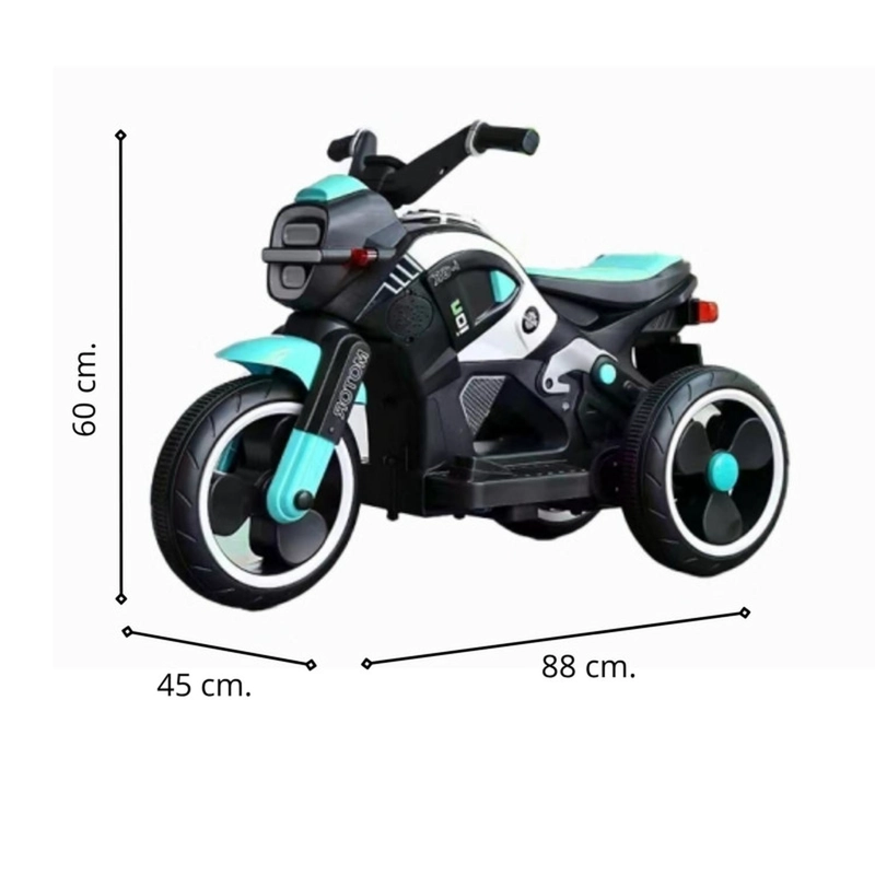 AUTO ELE CTRICO INFANTIL MOTO BEAST BATERIA TURQUESA - 6