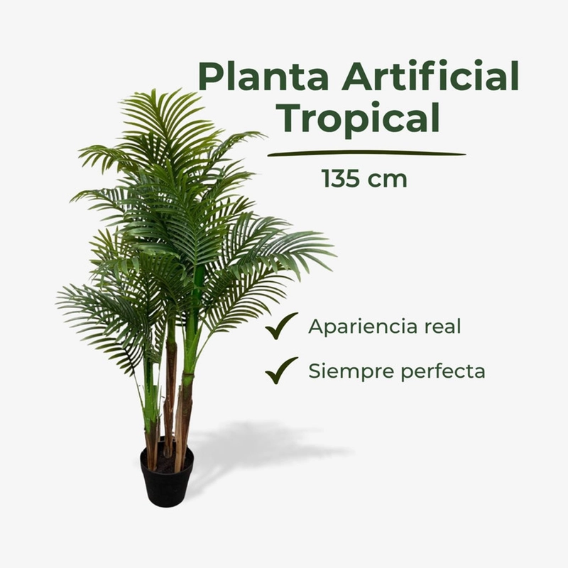 PLANTA ARTIFICIAL PALMERA ARECA FRONDOSA 135 CM - 3