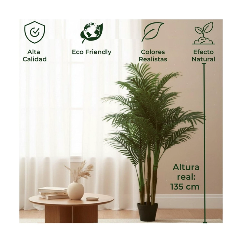 PLANTA ARTIFICIAL PALMERA ARECA FRONDOSA 135 CM - 4