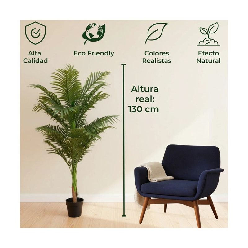 PLANTA ARTIFICIAL PALMERA ARECA FRONDOSA 130 CM - 4