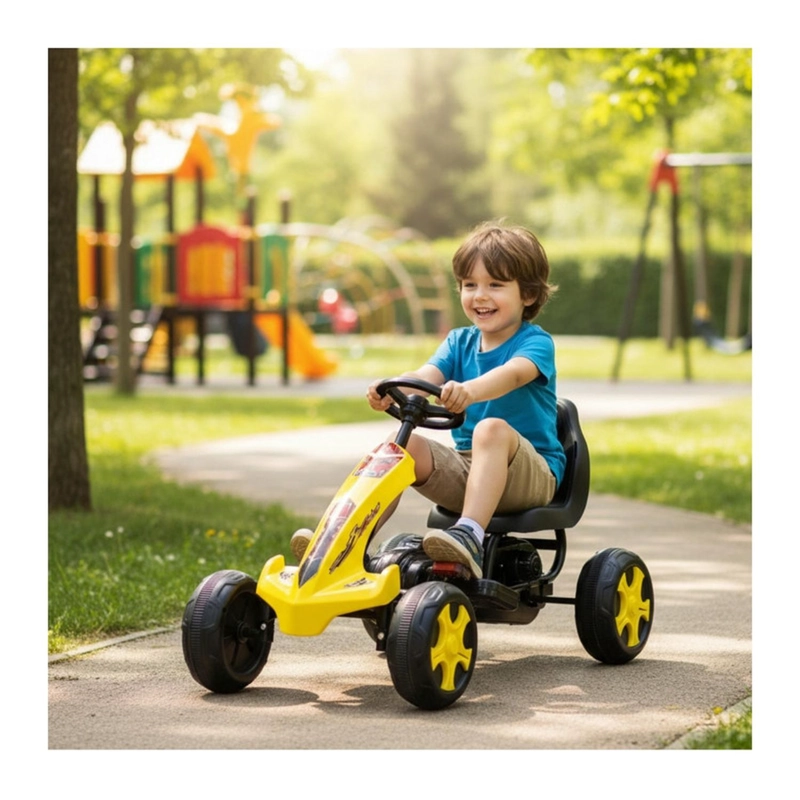 AUTO ELE CTRICO GO KART INFANTIL CARRERA VOLT AMARILLO - 3