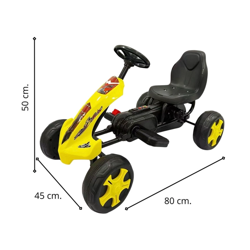AUTO ELE CTRICO GO KART INFANTIL CARRERA VOLT AMARILLO - 5