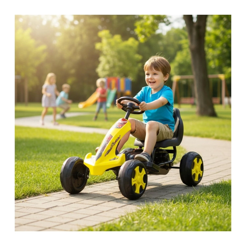 AUTO ELE CTRICO GO KART INFANTIL CARRERA VOLT AMARILLO - 6