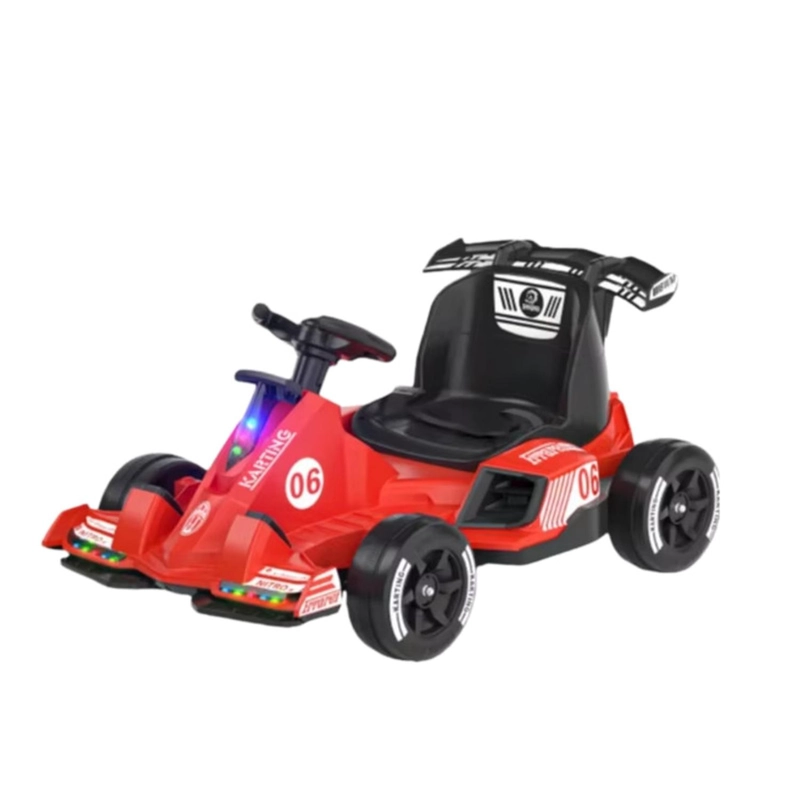 AUTO ELE CTRICO GO KART INFANTIL BATERIA CARRERA TURBO ROJO - 1