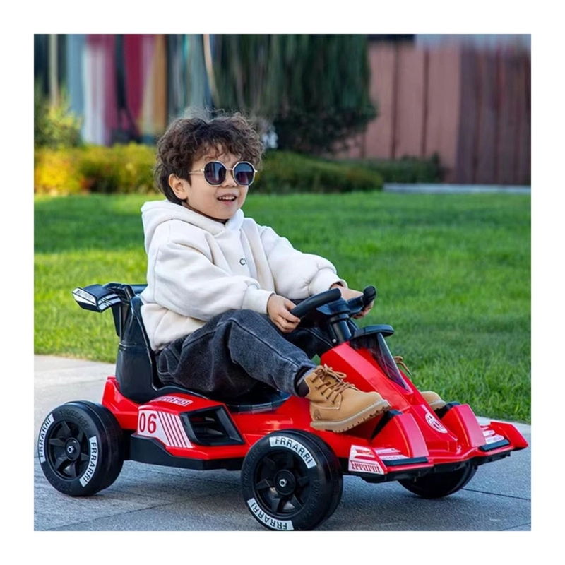 AUTO ELE CTRICO GO KART INFANTIL BATERIA CARRERA TURBO ROJO - 8