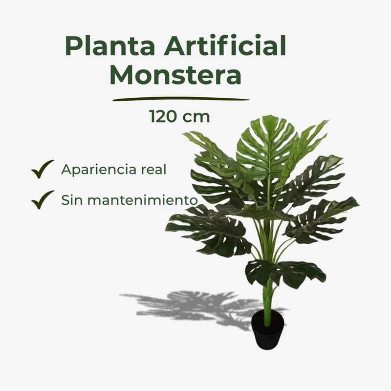 PLANTA ARTIFICIAL MONSTERA HOJA GRANDE 120 CM - 3