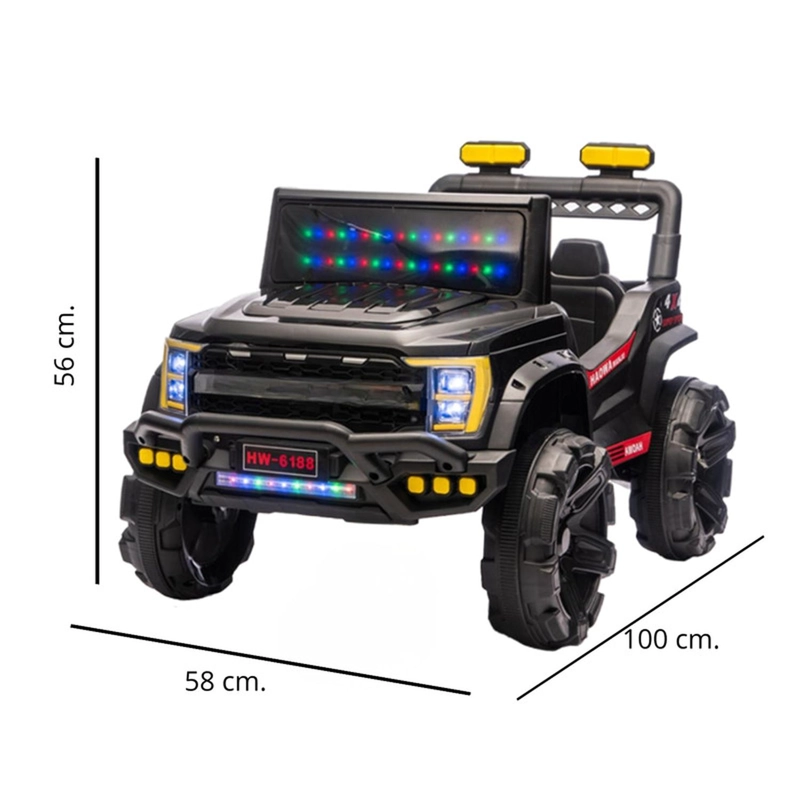 AUTO ELE CTRICO INFANTIL JEEP STORM BATERIA CONTROL NEGRO - 4