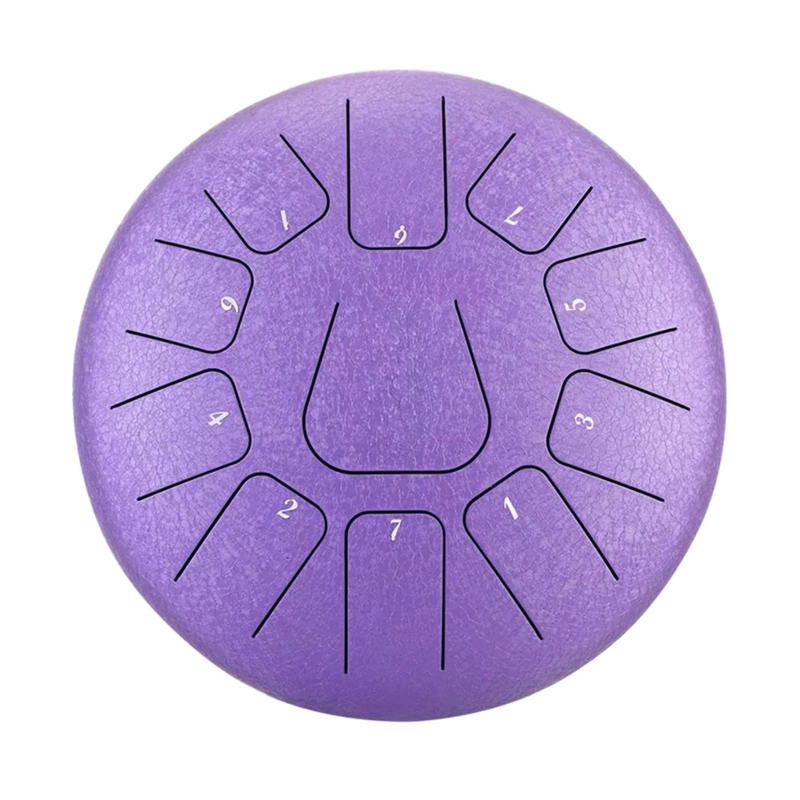TAMBOR LENGUA DE ACERO MEDITACION YOGA 6” 11 TONOS MORADO - 2