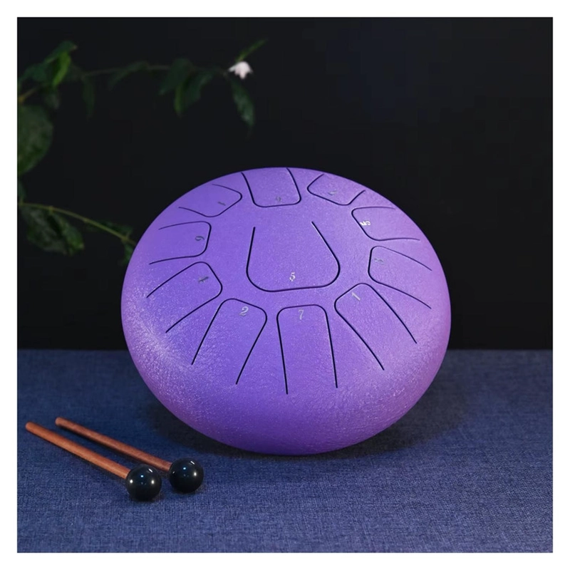TAMBOR LENGUA DE ACERO MEDITACION YOGA 6” 11 TONOS MORADO - 9