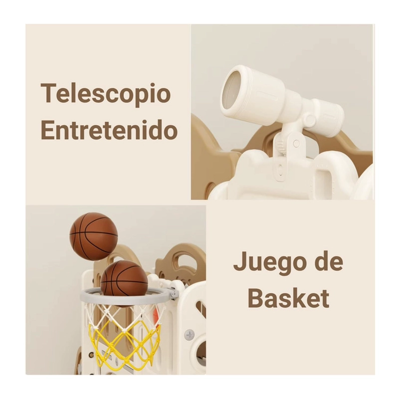 JUEGO RESBALIN INFANTIL COMPACTO ESCALERA Y ARO COFFEE ELF - 2