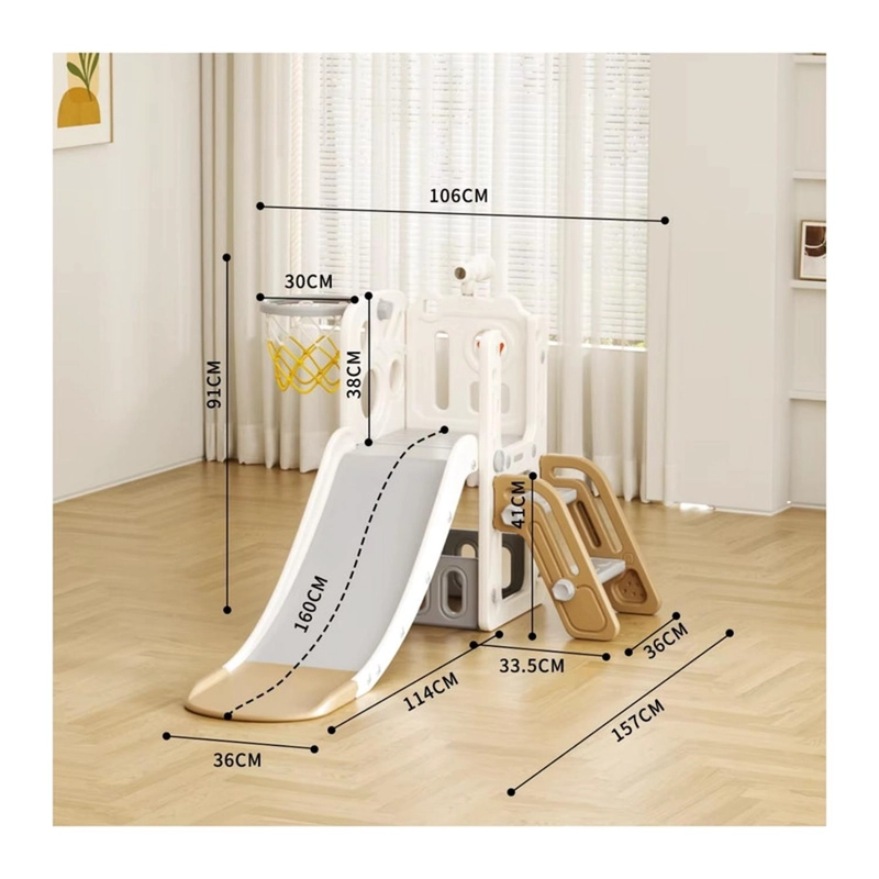 JUEGO RESBALIN INFANTIL COMPACTO ESCALERA Y ARO COFFEE ELF - 3