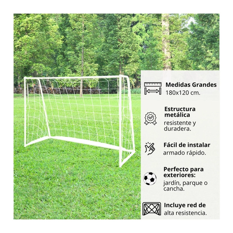 SET DE 2 ARCOS DE FUTBOL METALICO 180X120X65 CM - 5