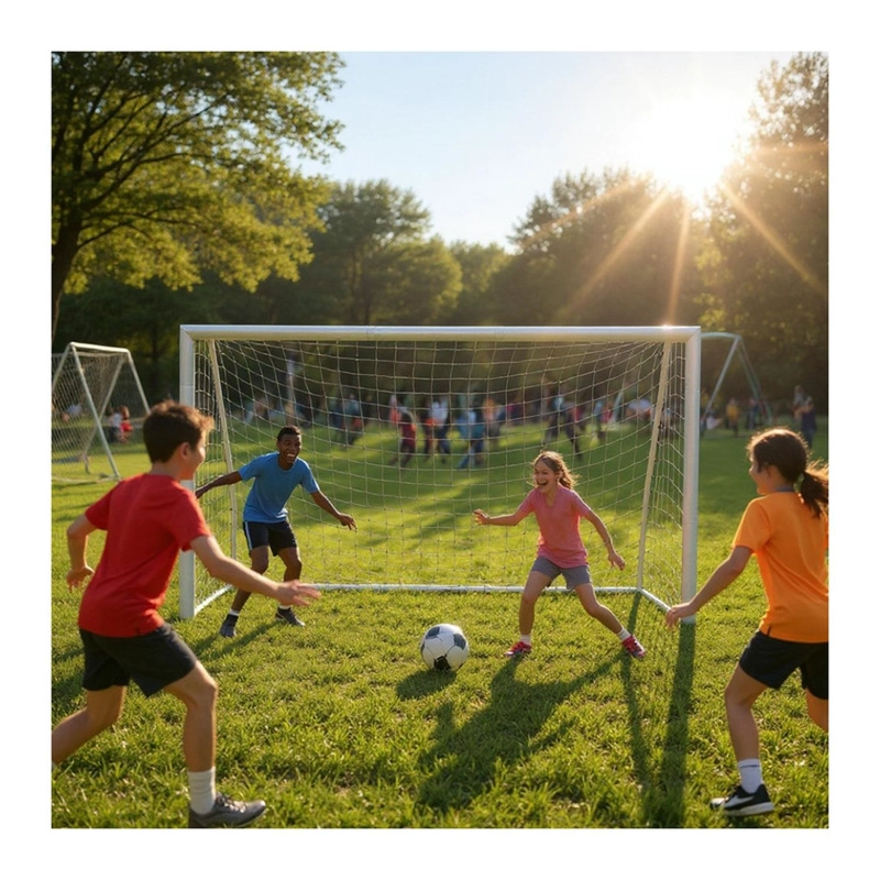 SET DE 2 ARCOS DE FUTBOL GRANDES METALICO 300X200 CM - 3