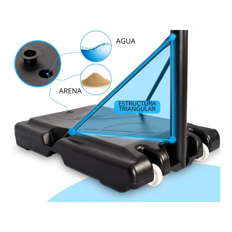 ARO DE BASQUET ALTURA AJUSTABLE CON BASE - 6