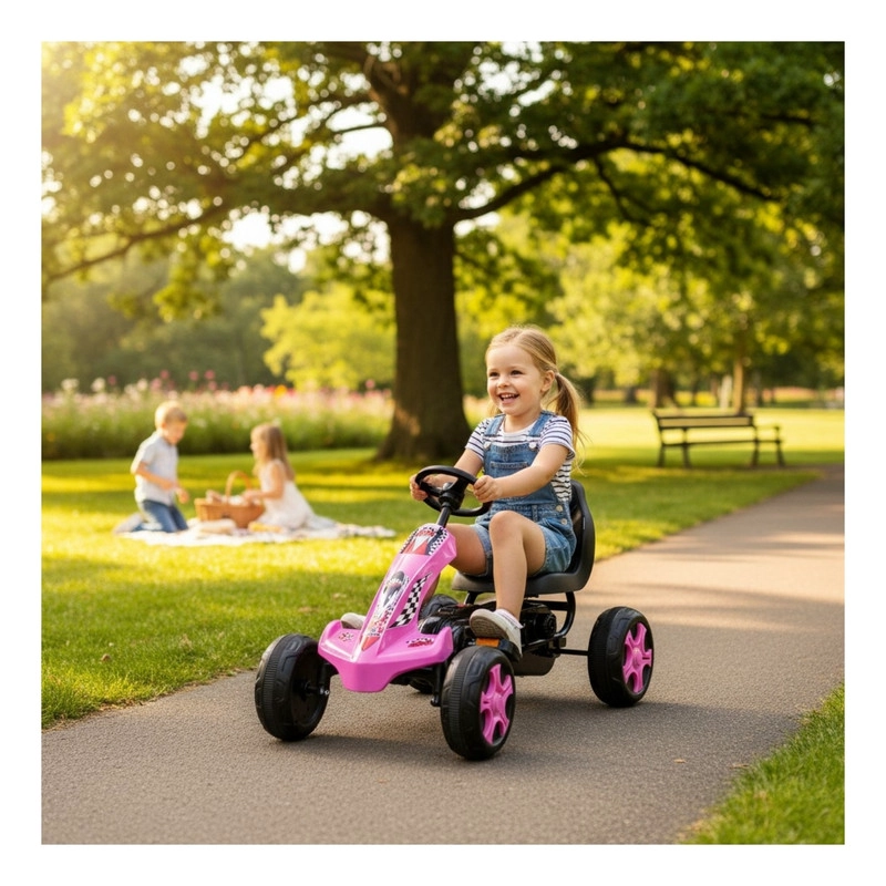 AUTO BATERIA GO KART ELE CTRICO INFANTIL VOLT ROSA - 2