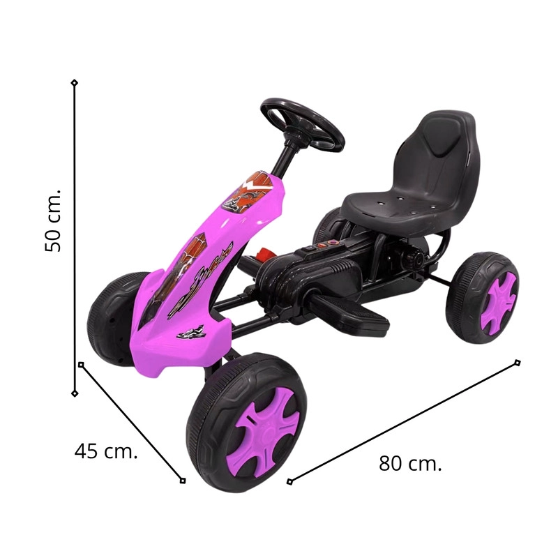 AUTO BATERIA GO KART ELE CTRICO INFANTIL VOLT ROSA - 3