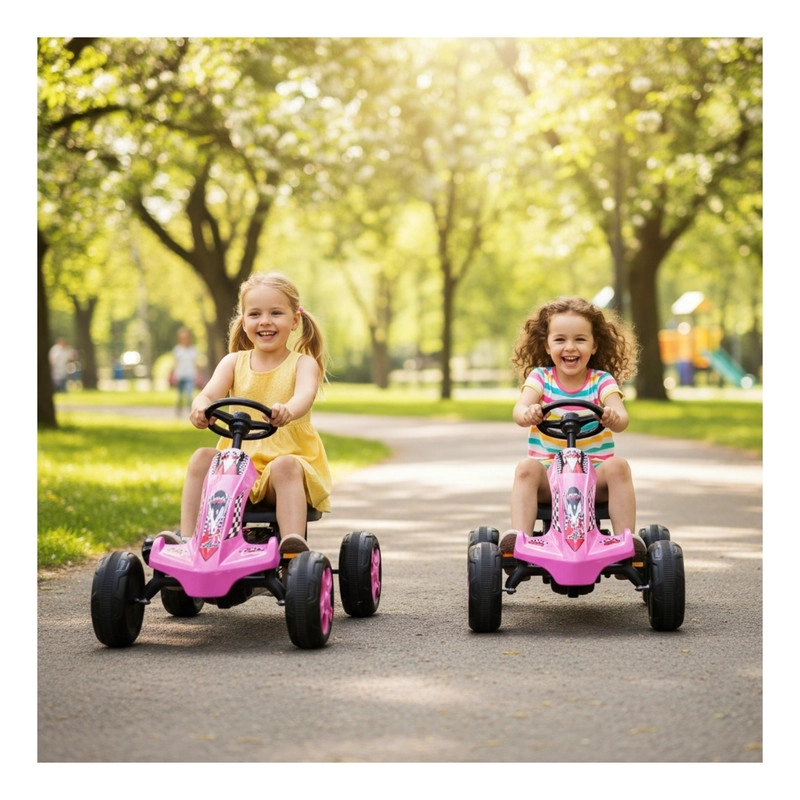 AUTO BATERIA GO KART ELE CTRICO INFANTIL VOLT ROSA - 5