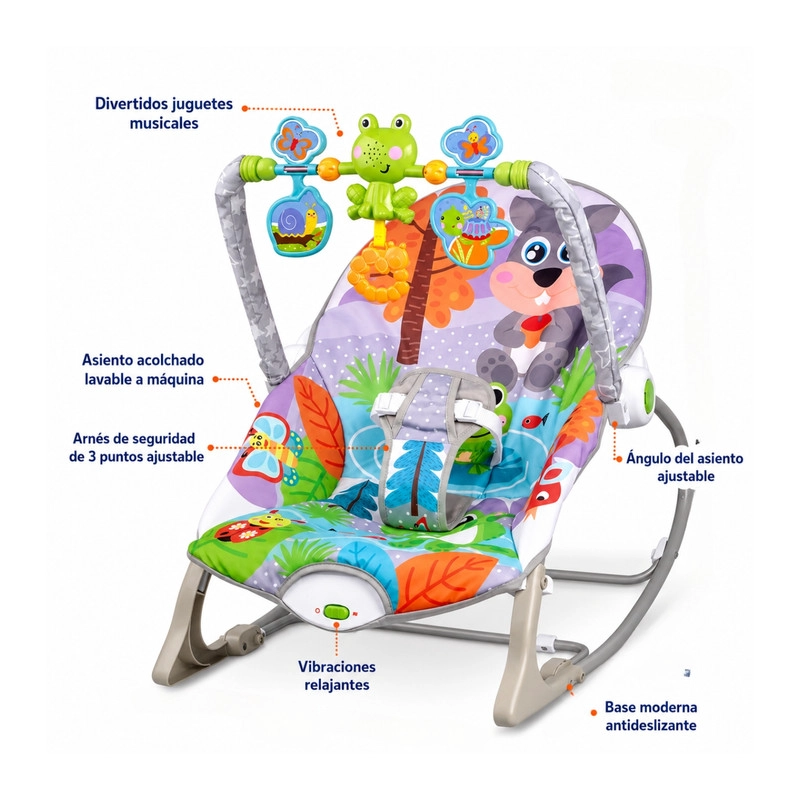 SILLA NIDO VIBRATORIA INFANTIL MUSICAL BEBE DREAM - 5