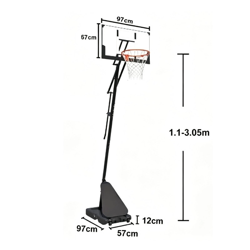 ARO BASQUETBOL ALTURA REGULABLE BASKETBALL PORTATIL - 3