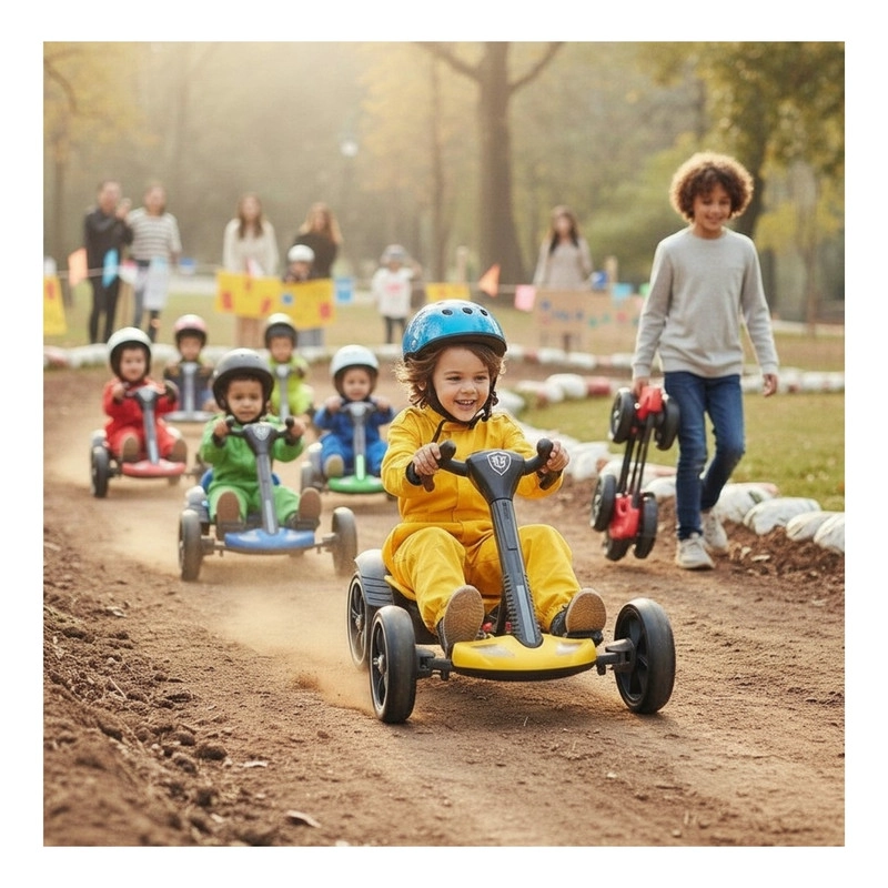 AUTO BATERIA GO KART ELE CTRICO INFANTIL DRIFT AMARILLO - 2