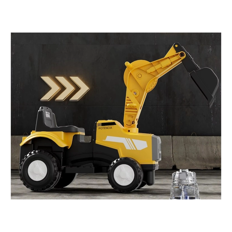 AUTO BATERIA EXCAVADORA ELE CTRICO INFANTIL AMARILLO - 2