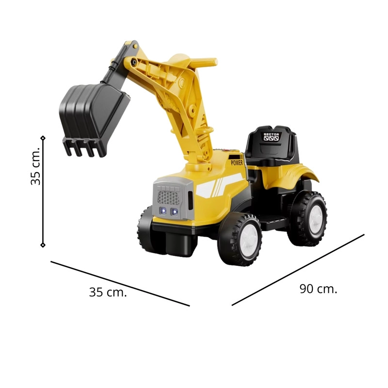 AUTO BATERIA EXCAVADORA ELE CTRICO INFANTIL AMARILLO - 3