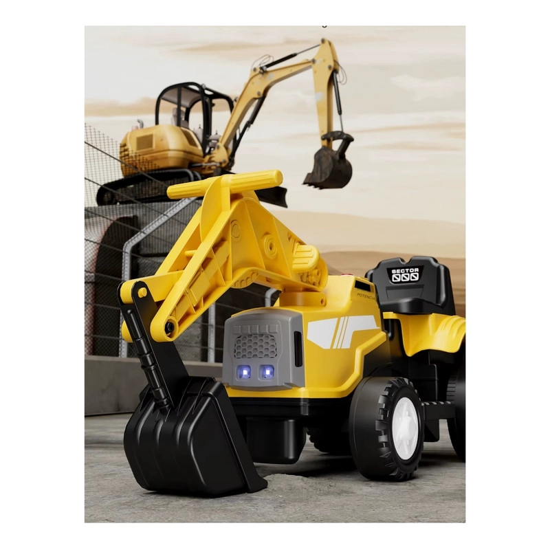 AUTO BATERIA EXCAVADORA ELE CTRICO INFANTIL AMARILLO - 8
